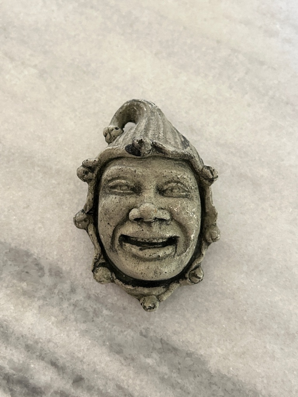 Greenman Stone Jester Mask by Ivy Nichols (1”x2.5”x4”)